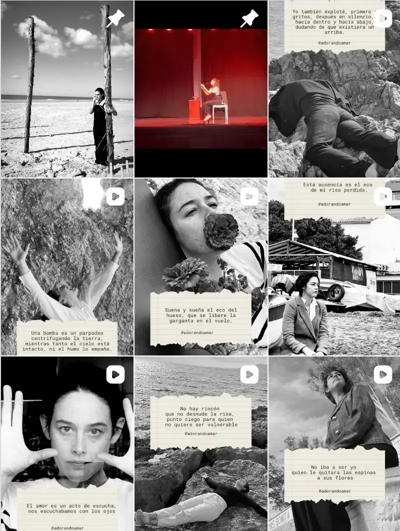 Captura del grid de Instagram de @adorandoamar